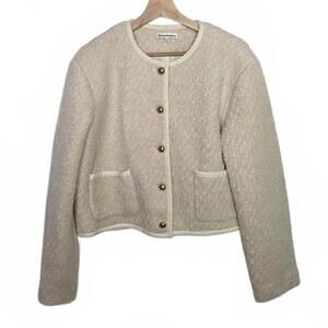 Reformation Dale Jacket Ivory Cream Wool Size Large NWOT